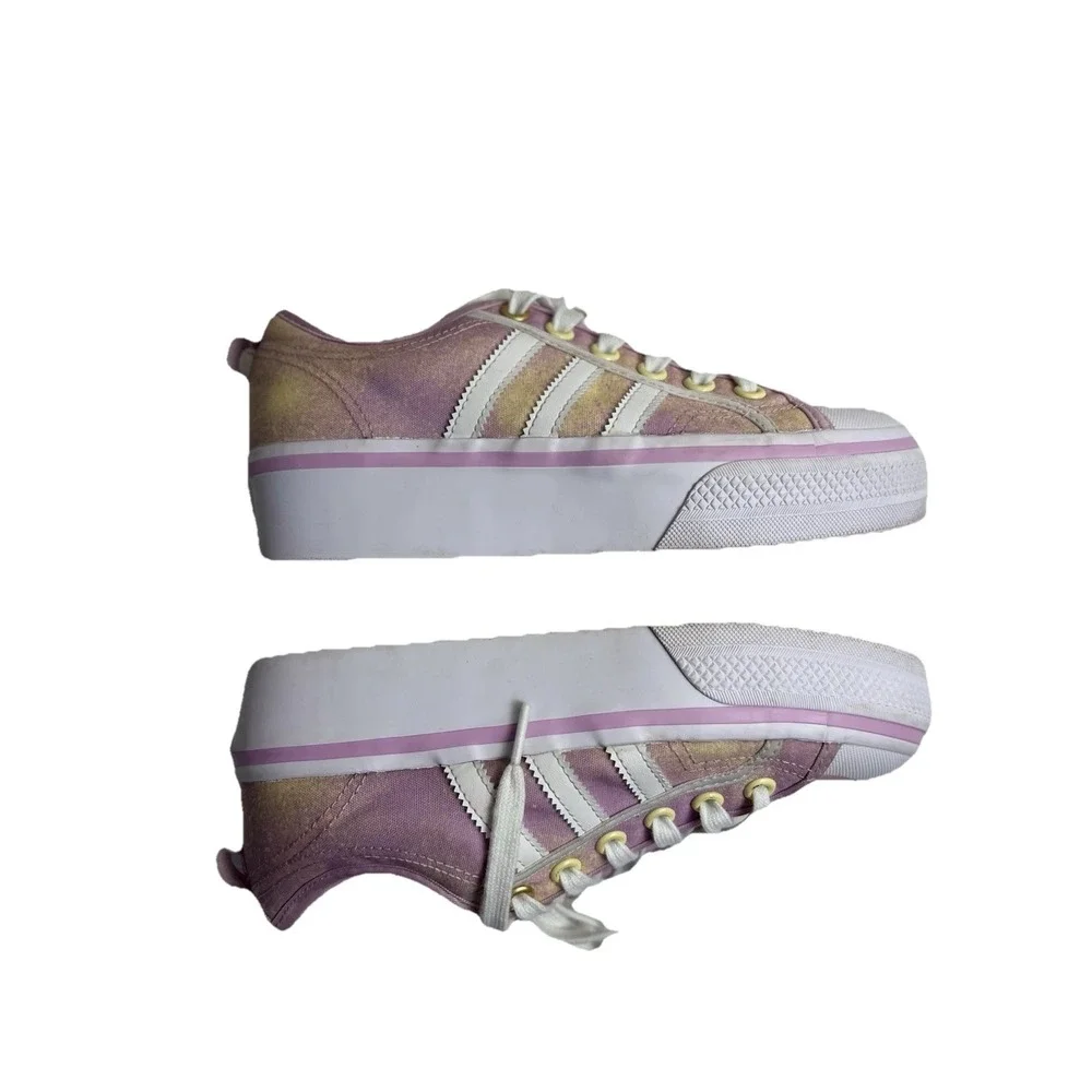 Adidas Nizza Platform Womens Shoes 6 Pink Multi‎ Canvas Casual Streetwear School